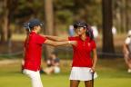 Members of the 2026 USA Curtis Cup Team pose ahead of the 44th Curtis Cup Match at Bel-Air Country Club